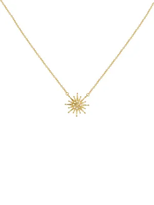 18K Gold Plated Sun Pendant Necklace