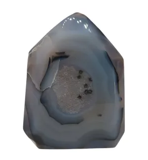 239G Druzy Agate Crystal Round Corner Tower