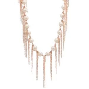 31" Fresh Water Pearl Fringe Chain Fringe Necklace