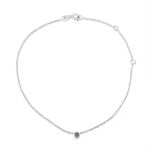 .925 Sterling Silver 1/10 Cttw Bezel Set Diamond Solitaire Strand Bracelet (H-I Color, I1-I2 Clarity) - Fits wrists up to 7" Inches