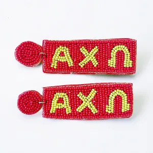 Alpha Chi Omega Beaded Earrings~SALE