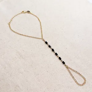 Black Crystals Hand Chain