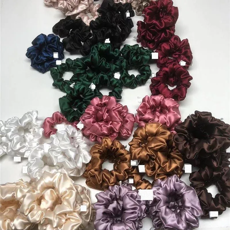 Black silk scrunchies medium