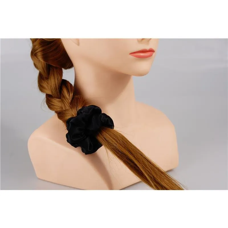 Black silk scrunchies medium