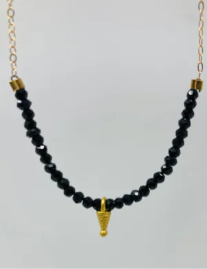 Black Spinel with Vermeil Necklace