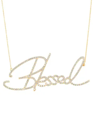 Blessed Nameplate Necklace - Extra Large