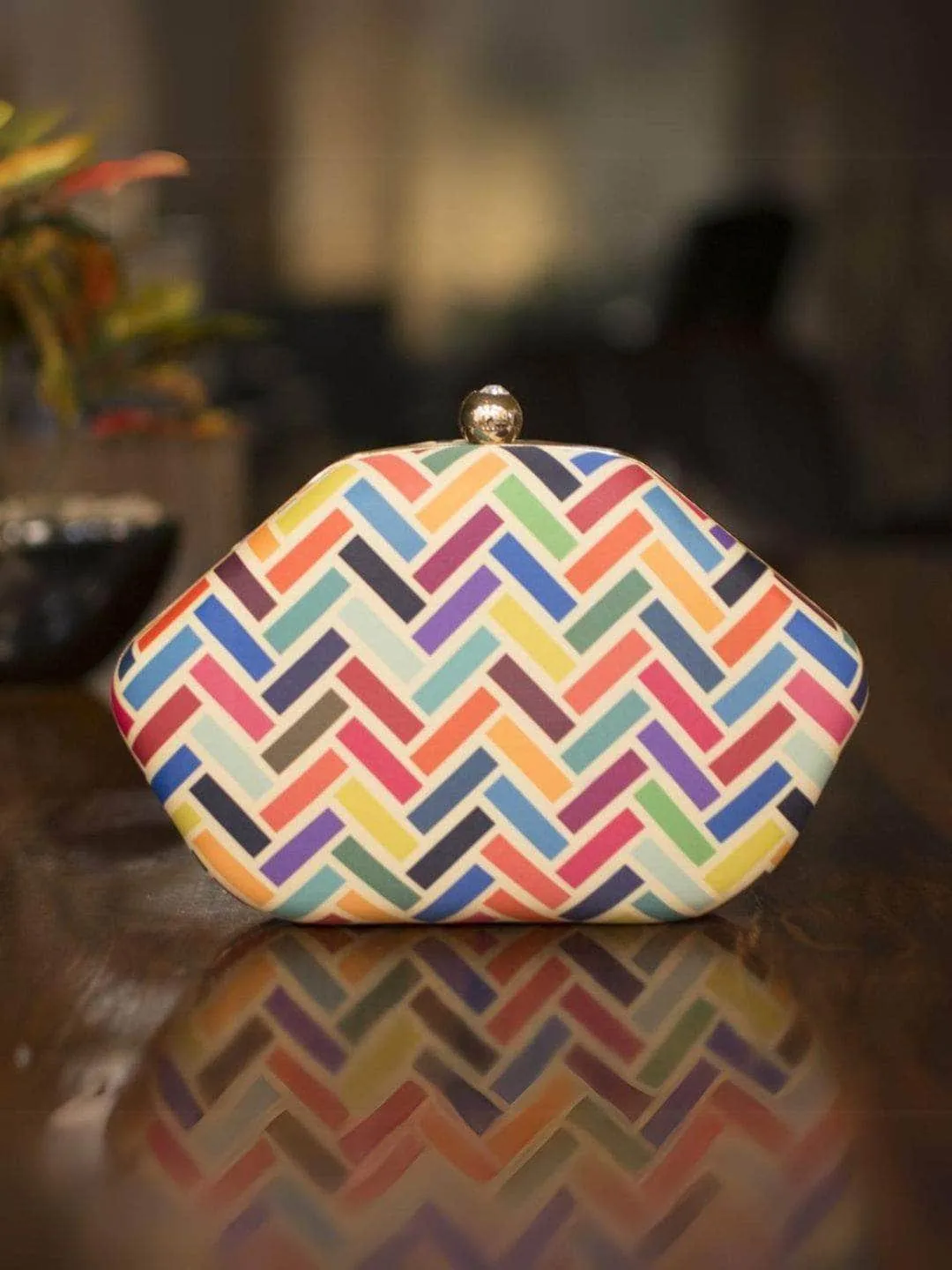 Colorful Striped Clutch