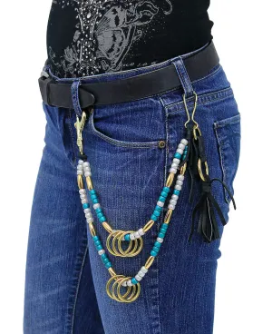 Custom Beaded Double Wallet Chain w/Rings #KK22313R-A