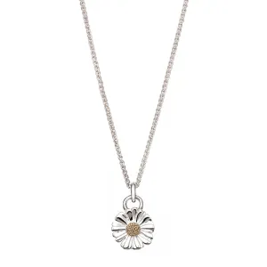 Daisy Silver & Solid Gold Necklace