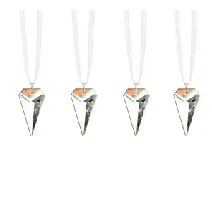 Decorative Hanging Crystals Clear Arrow Swarovski Prisms, 4 Pcs