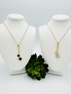 Double Trouble Clover Necklace- Multiple Colors!