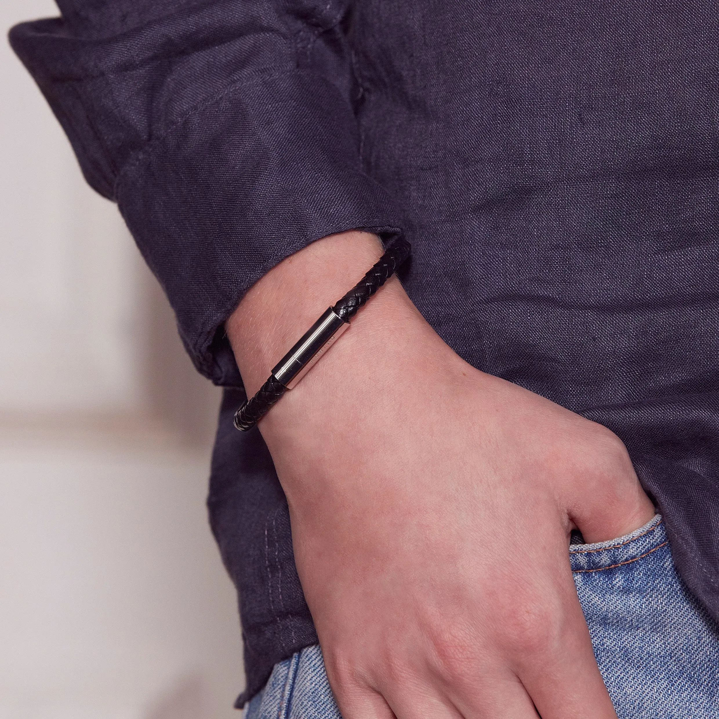 Franky Leather Bracelet Black