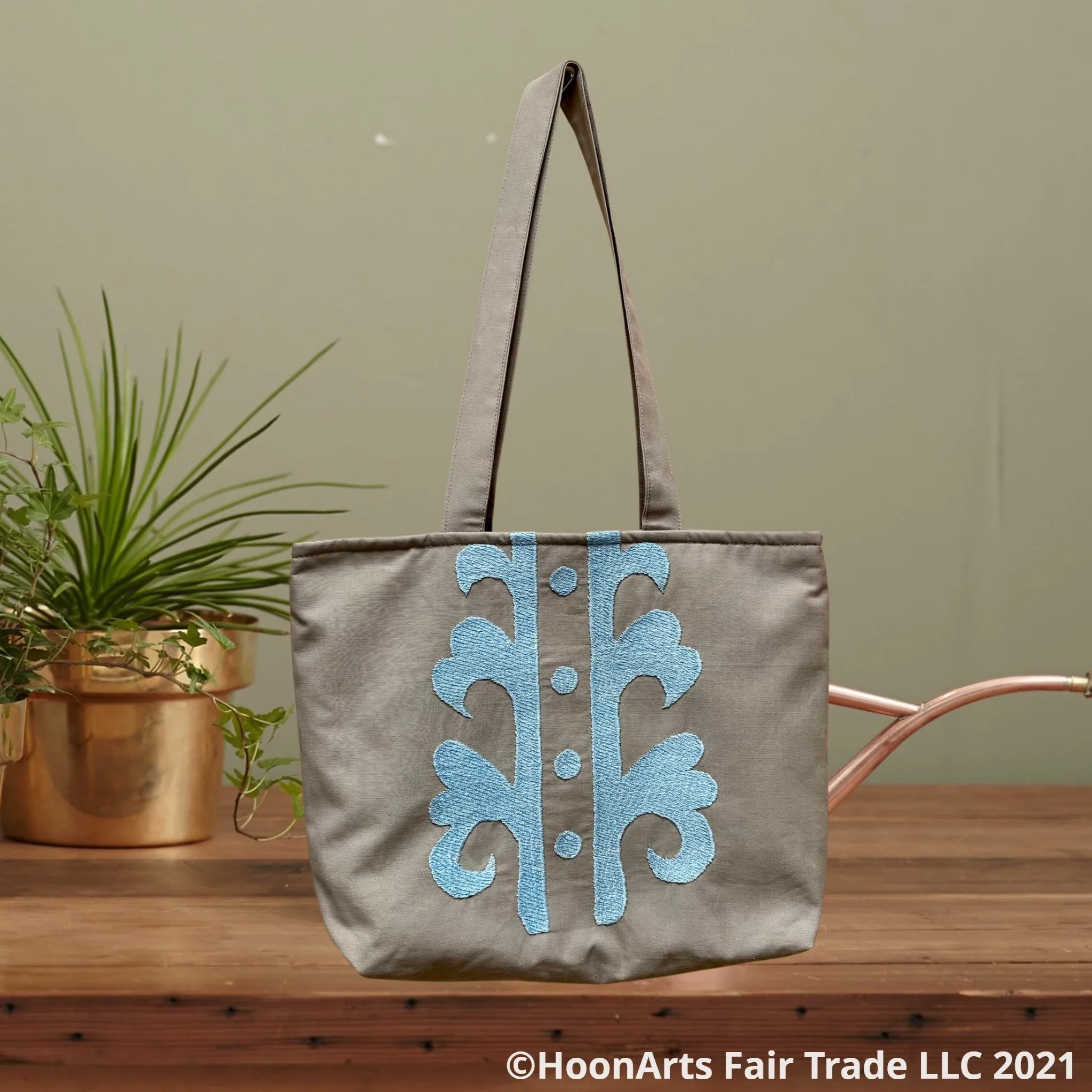 Hand Embroidered Blue "Suzani" Tote Bag