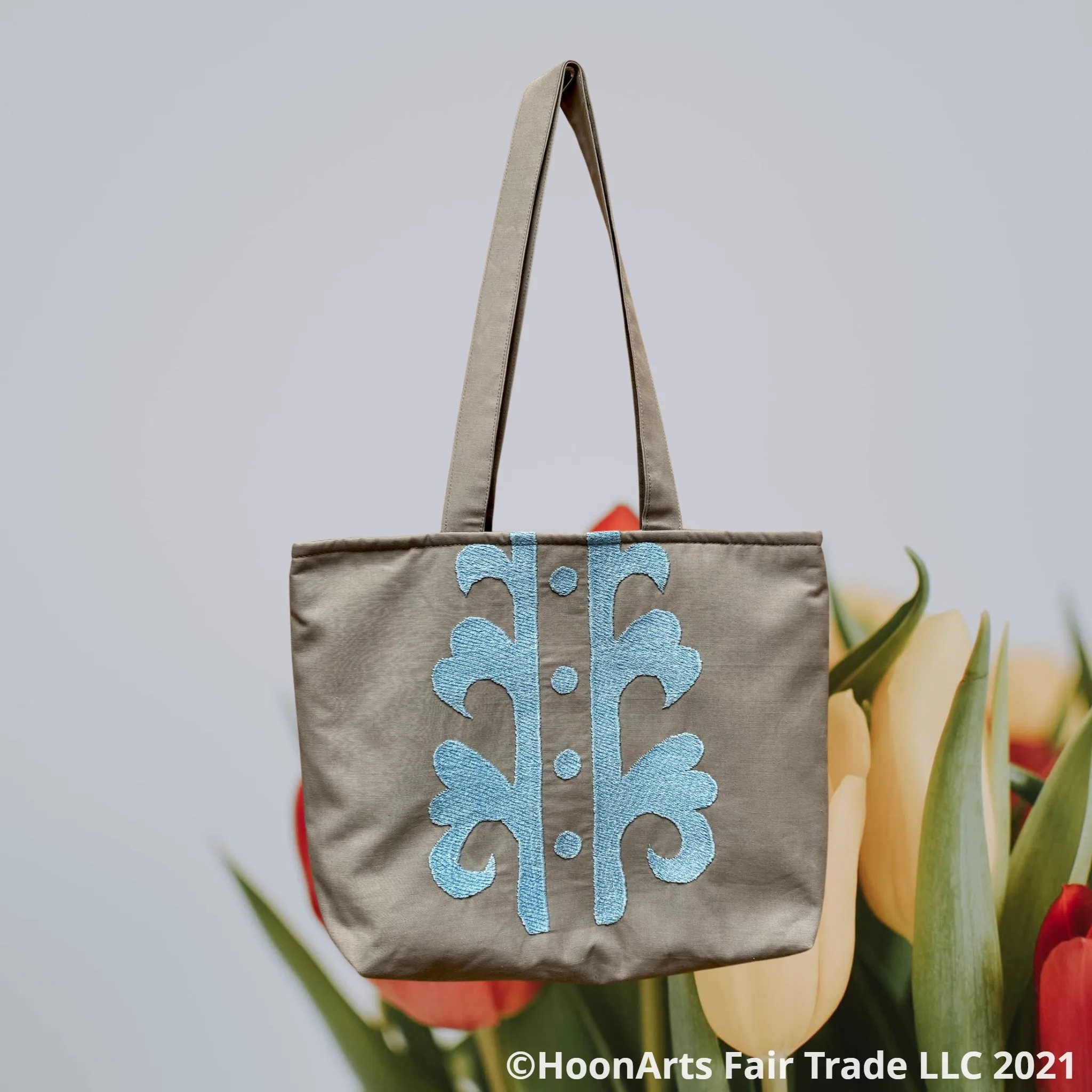 Hand Embroidered Blue "Suzani" Tote Bag