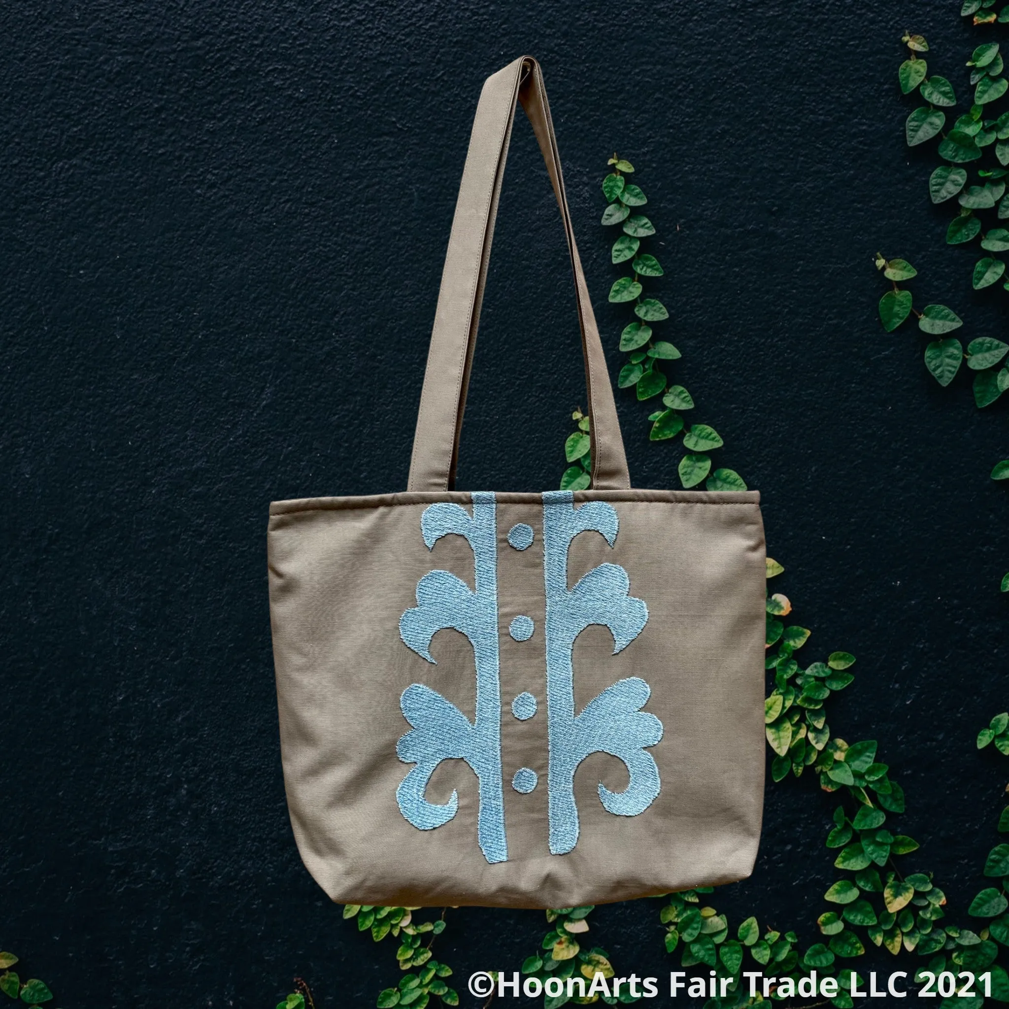 Hand Embroidered Blue "Suzani" Tote Bag