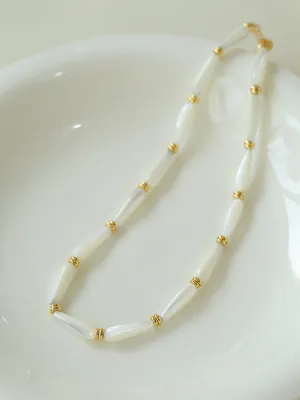 Handmade Water Drop White Mother-of-pearl Necklace