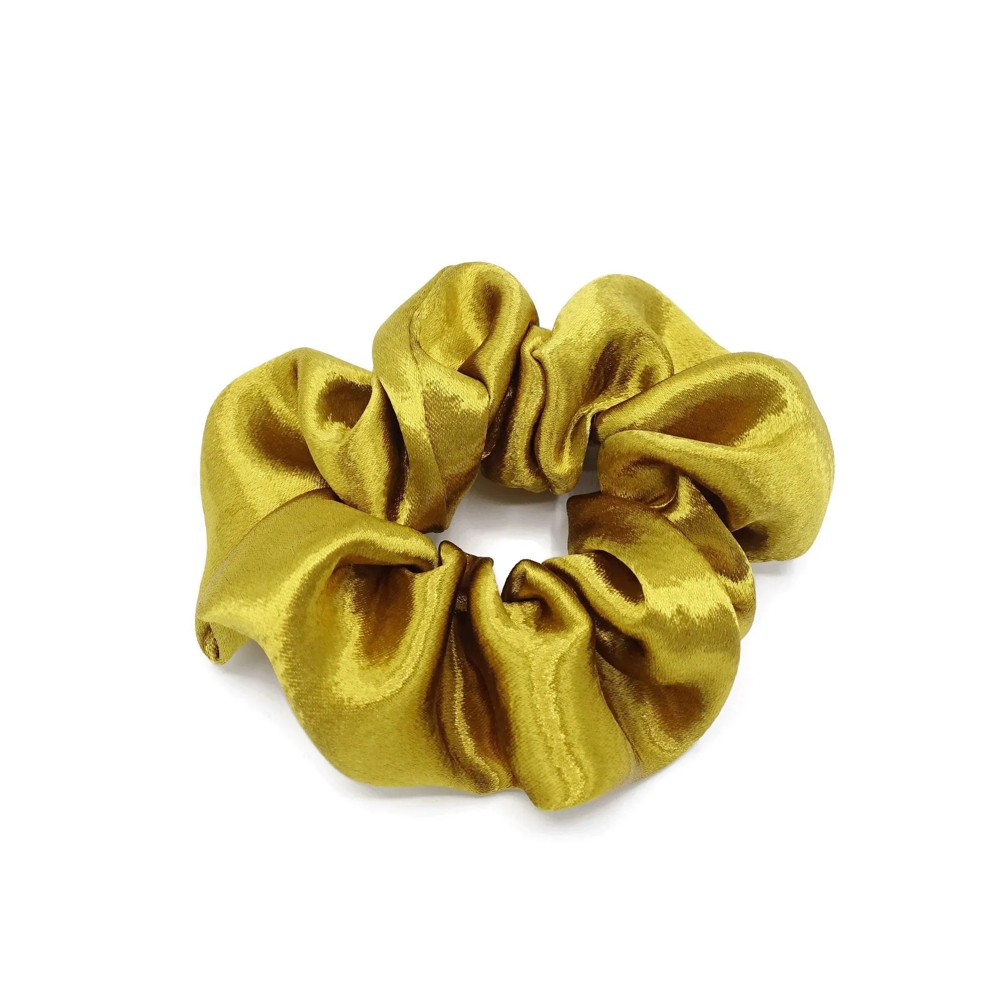 high glossy satin scrunchies medium scrunchie hair elastic women accessory