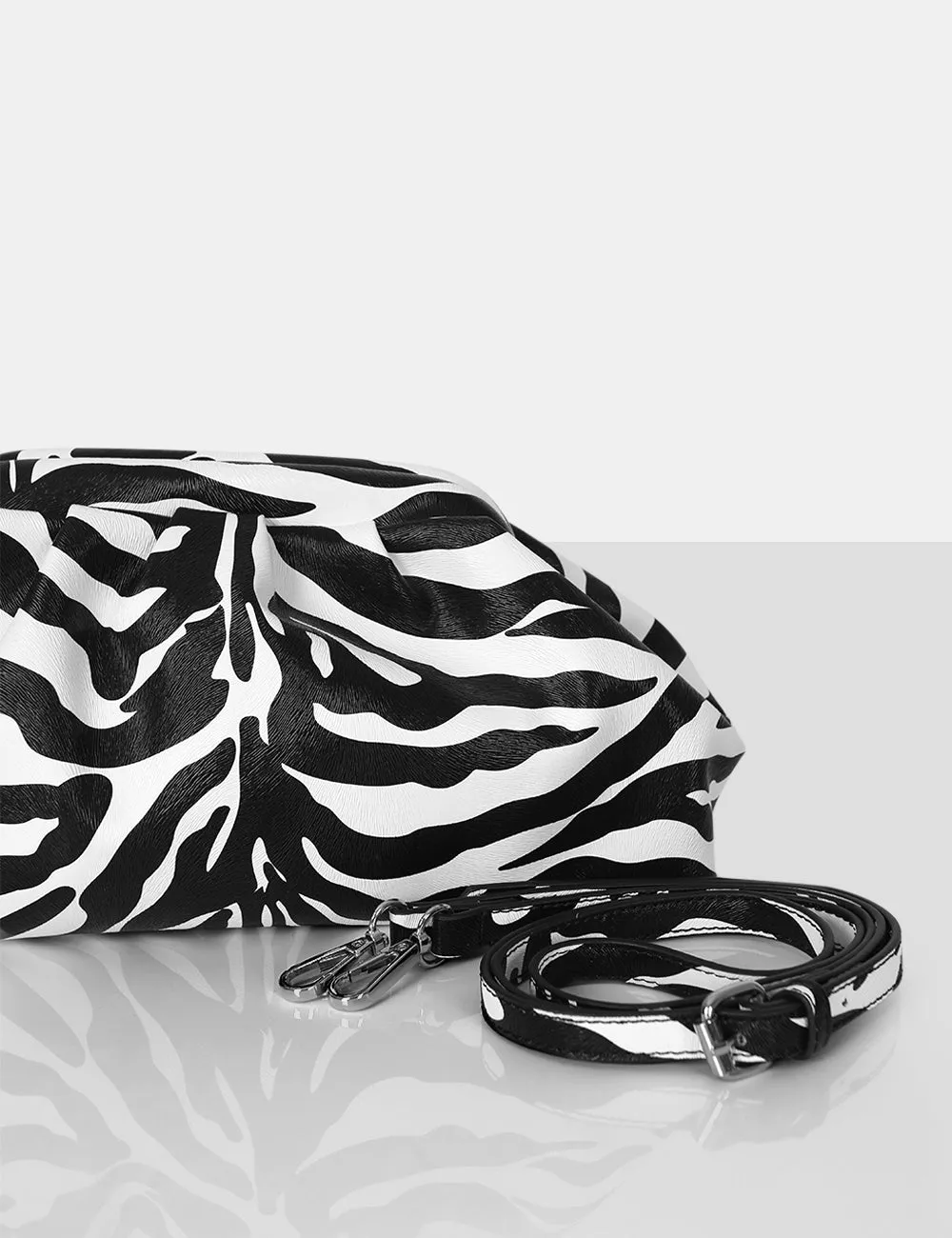 Kammi Zebra PU Evening Clutch Bag