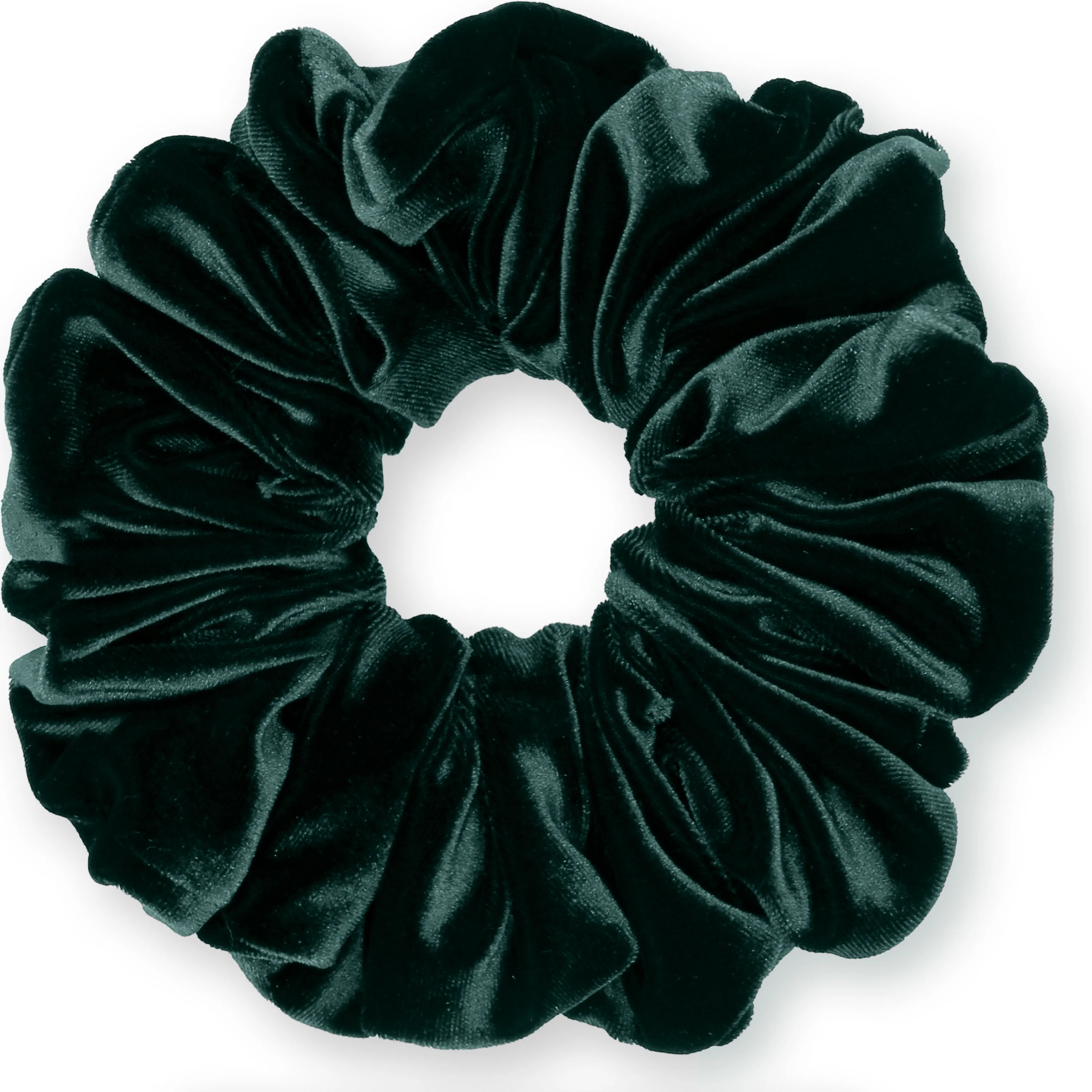 KING SIZE Velvet Scrunchies XXL Oversized Ponytail Holder Made in the USA Green Pine