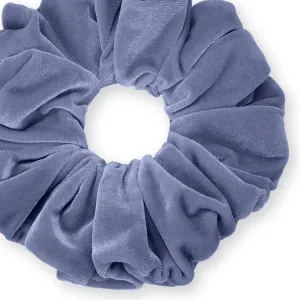 KING SIZE Velvet Scrunchies XXL Oversized Ponytail Holder Made in the USA Silver Blue