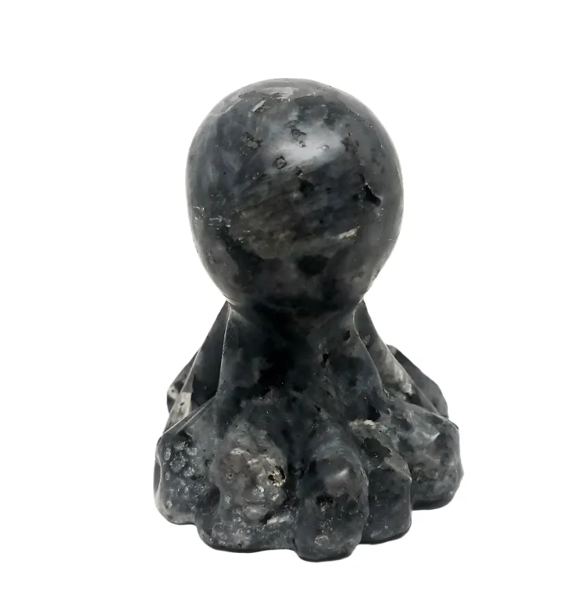 Larvikite Crystal Octopus Carving