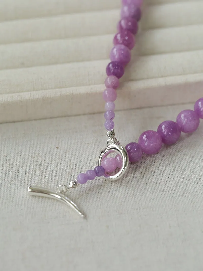 Lavender Grapevine Gemstone Beaded Necklace