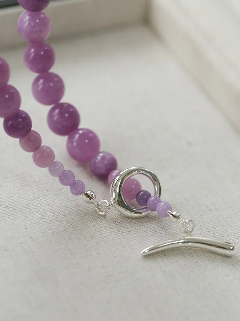 Lavender Grapevine Gemstone Beaded Necklace