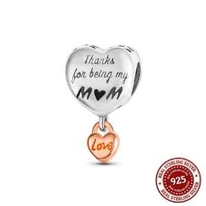 Love You Mom Heart Charm