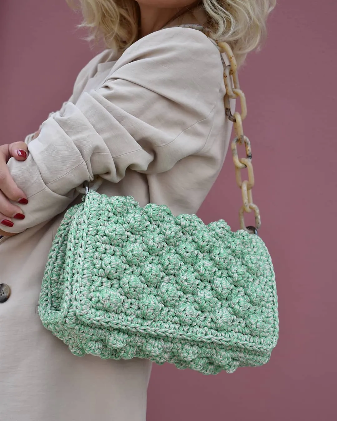 Lulu K Bubbles Bag - Mint/Nude