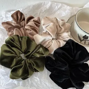 MAC009 hijab scrunchies, velvet flower hair accessories