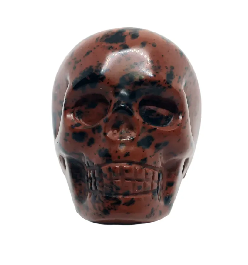 Mahogany Obsidian Crystal Skull Ring