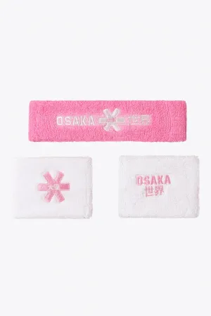 Osaka Sweatband Set - BEGONIA PINK / WHITE