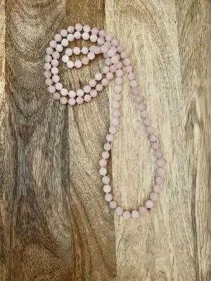 Pink Long Beaded Necklace