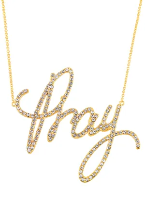 Pray Nameplate Necklace - Extra Large