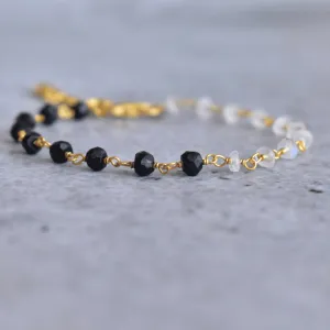 Rise And Shine - Black Onyx and Moonstone Bracelets