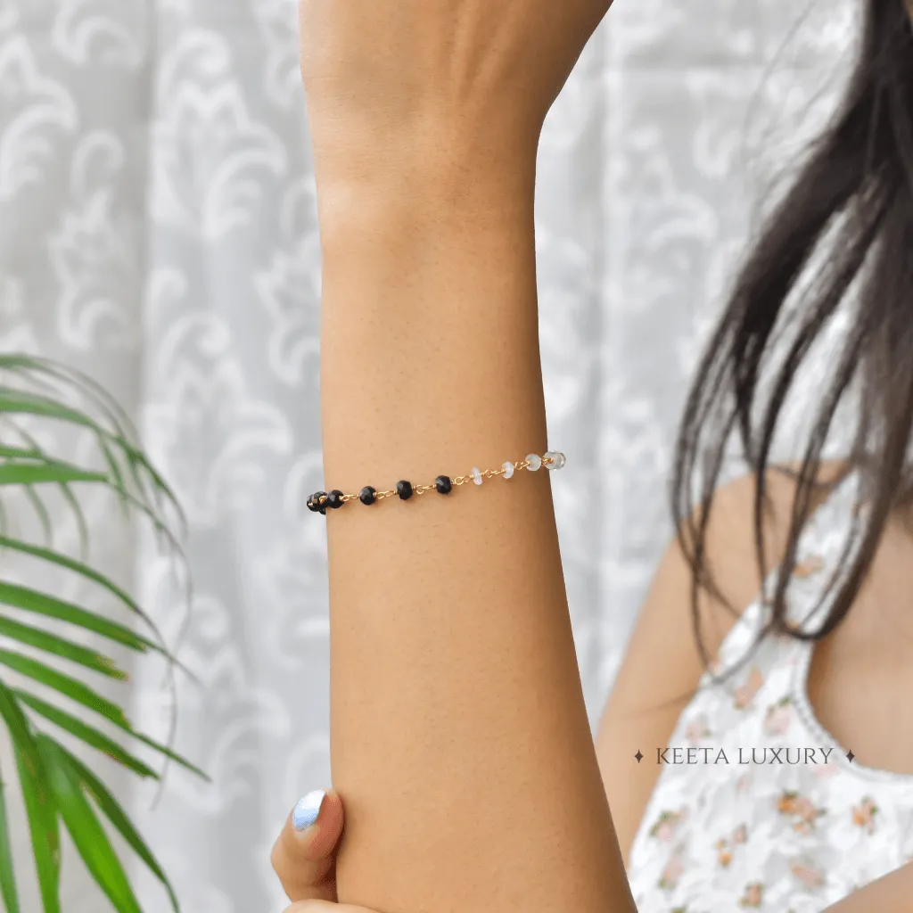 Rise And Shine - Black Onyx and Moonstone Bracelets