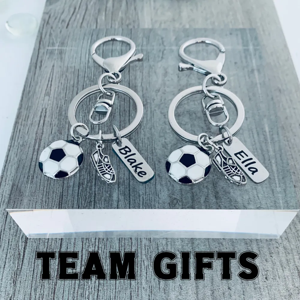 Soccer Zipper Pull with Engraved Charm