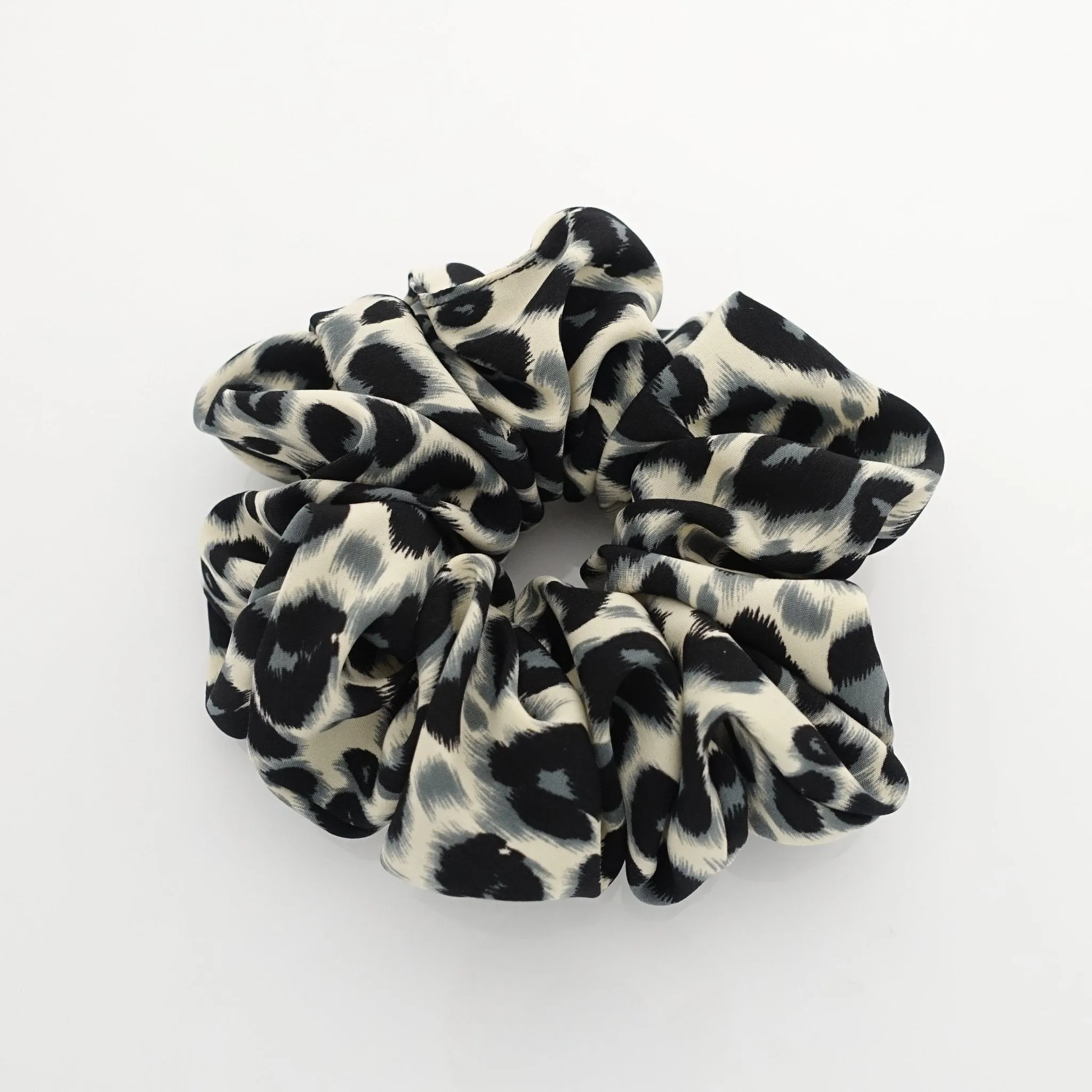 soft leopard print hair scrunchies for women