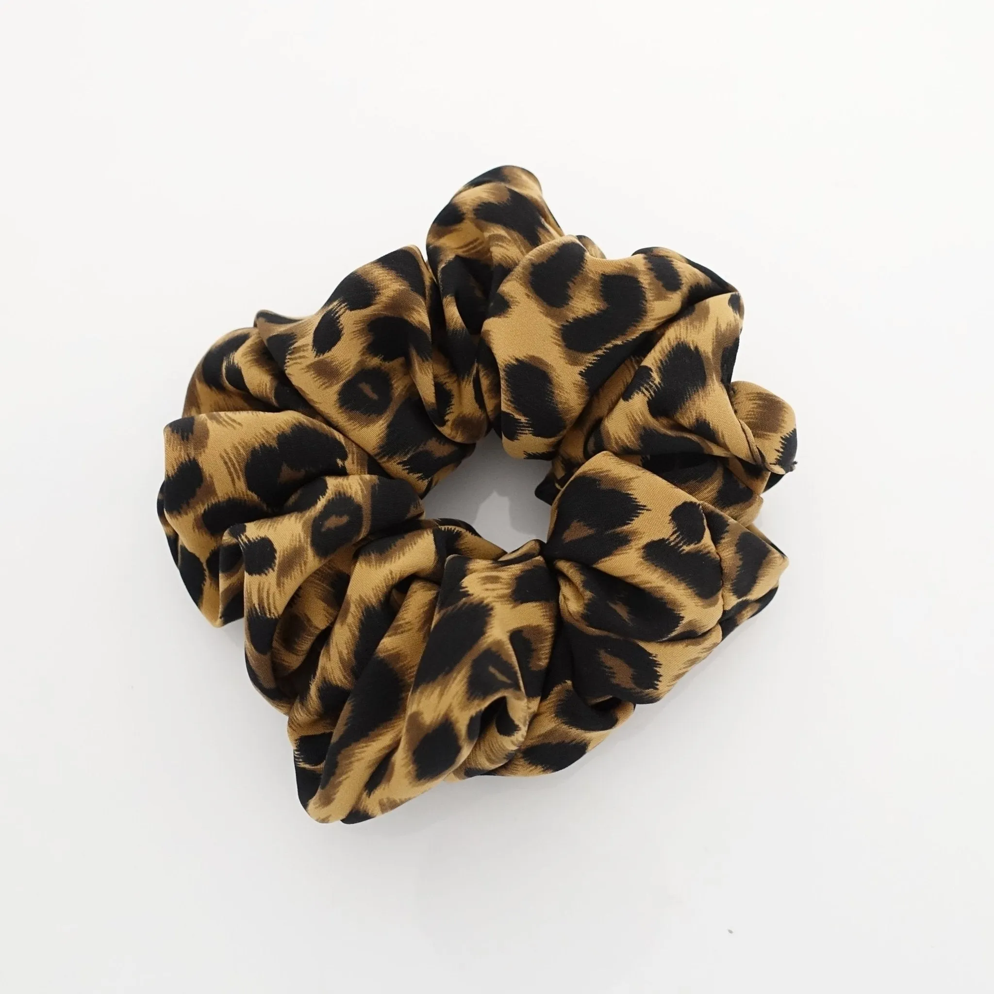 soft leopard print hair scrunchies for women