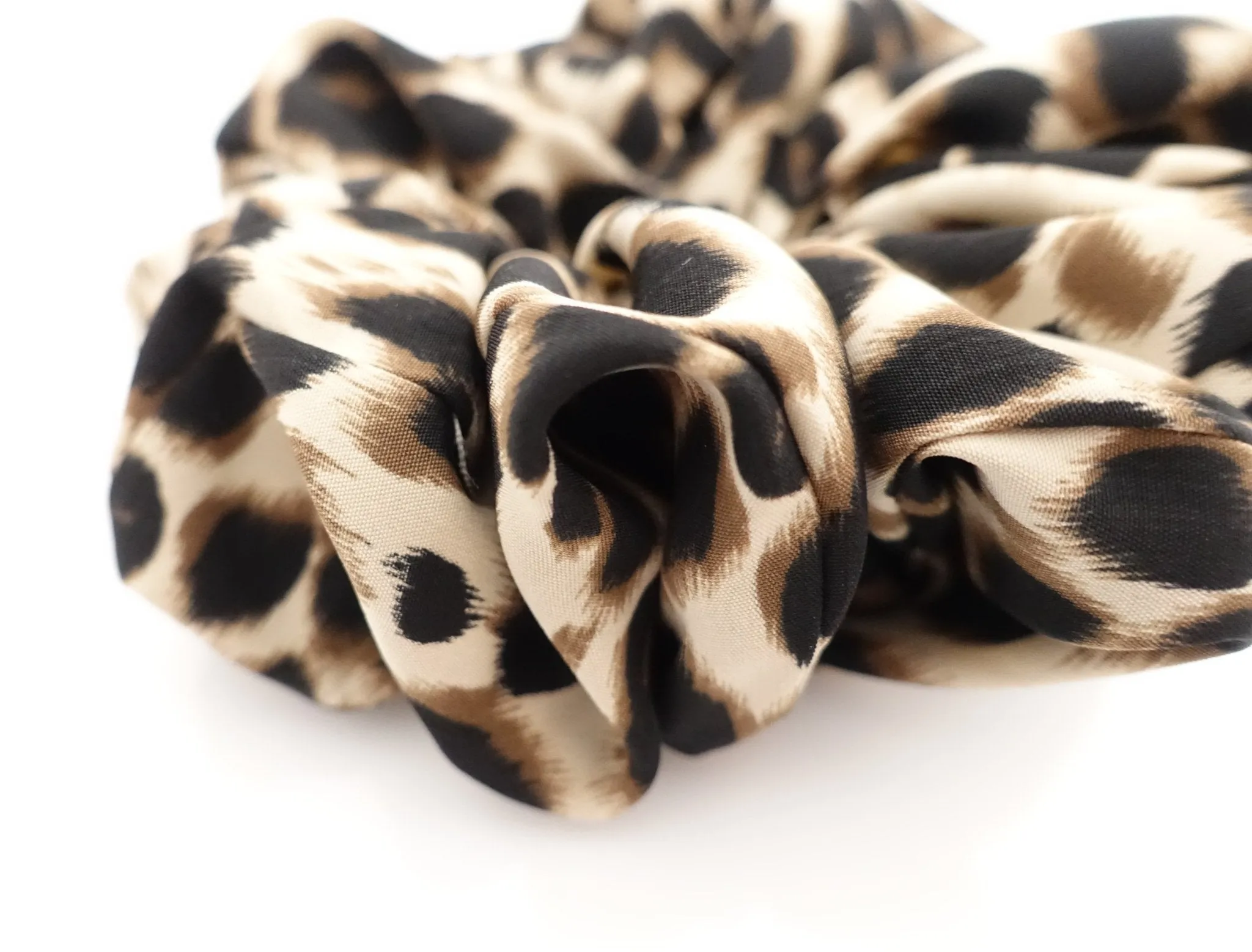 soft leopard print hair scrunchies for women