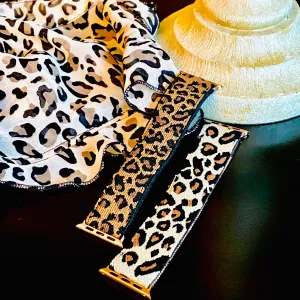 Stretchable Elastic Leopard Print Band For Apple Watch Two Colors Available