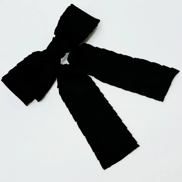 TEEK - Frilled and Textured Doubled Bow Hair Clip