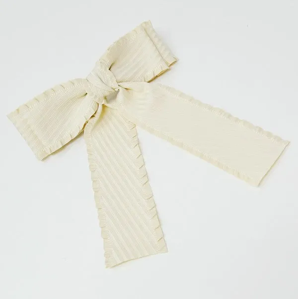 TEEK - Frilled and Textured Doubled Bow Hair Clip