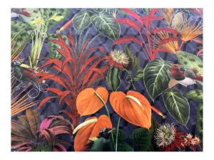 TROPICAL DREAM Pattern Upholstery / Furnishing  velvet - 140  cms - 330 gsm