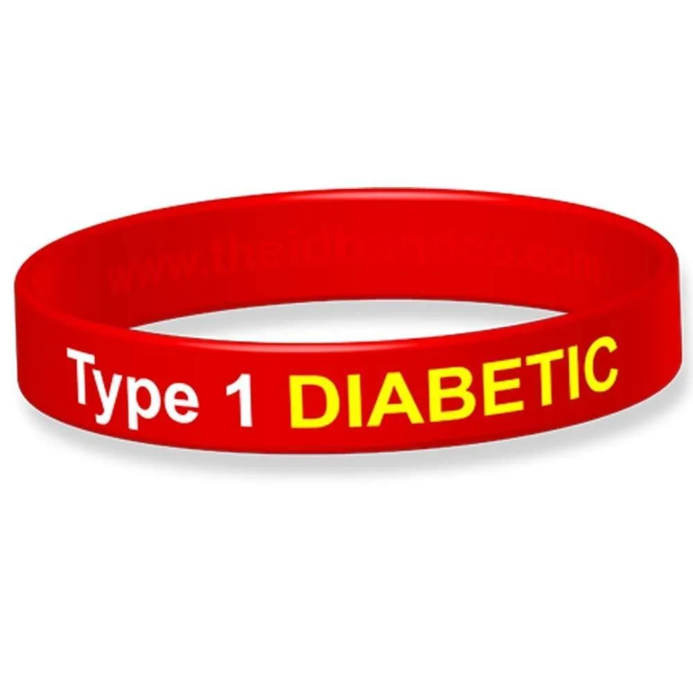 Type 1 Diabetic Wristband - Red