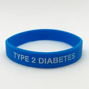 Type 2 Diabetes Wristband - Cyan Blue