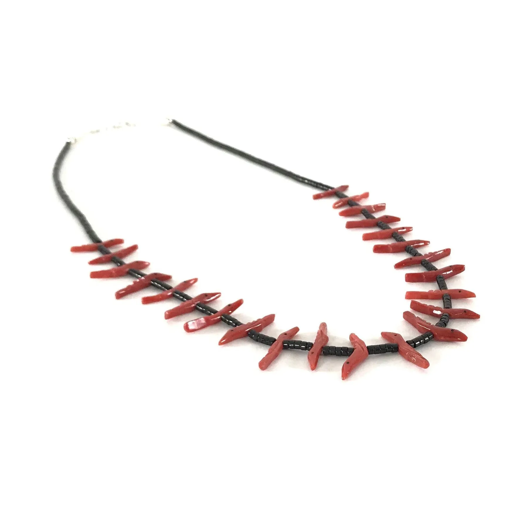 Verna Kushana Coral Bird Fetish Carving Necklace