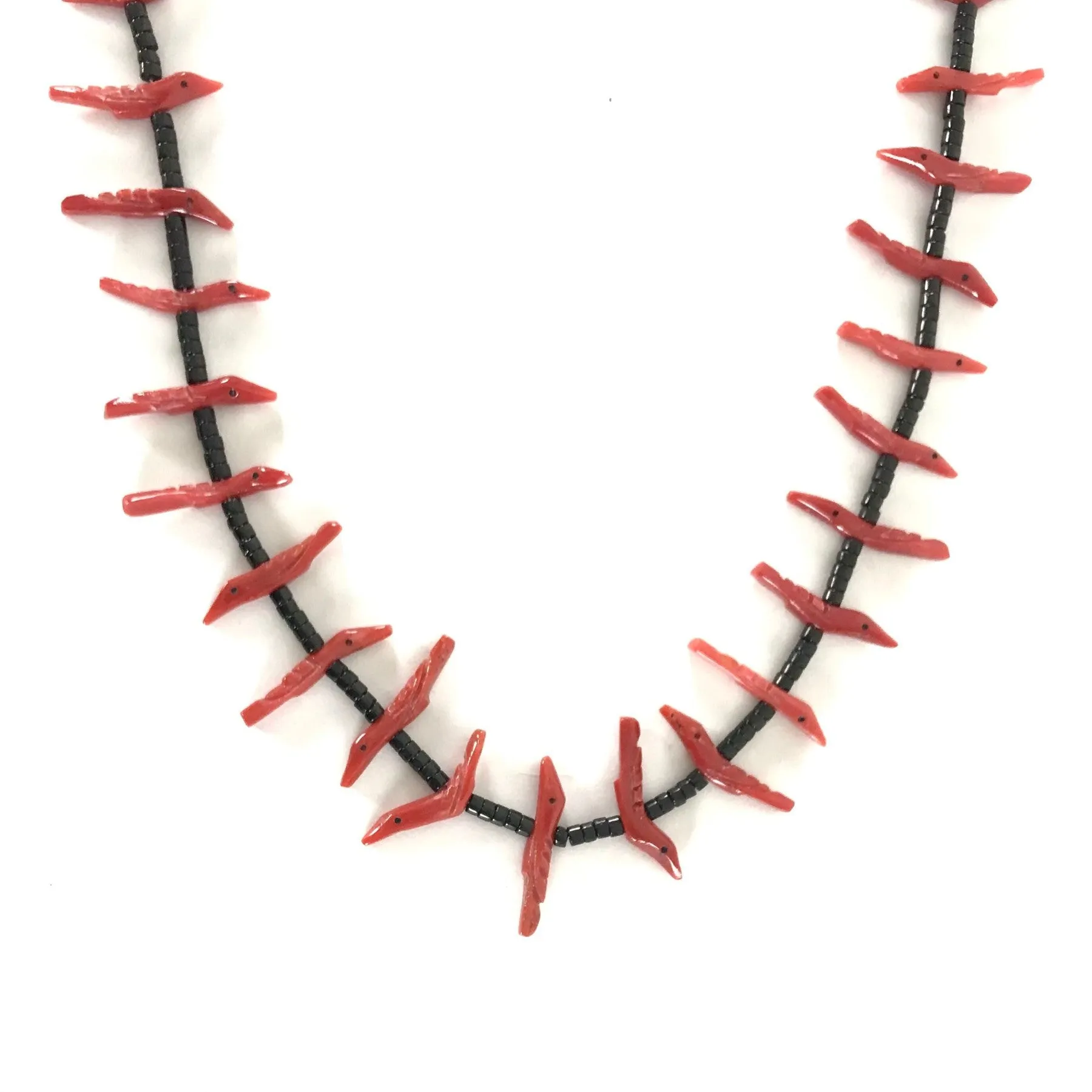 Verna Kushana Coral Bird Fetish Carving Necklace