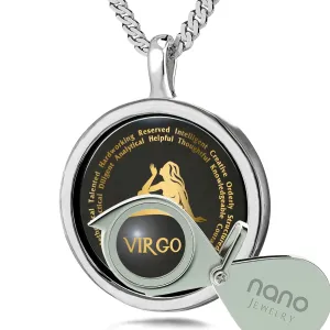 Virgo Zodiac Necklaces: 14k Gold Inscribed for Astrology Enthusiasts