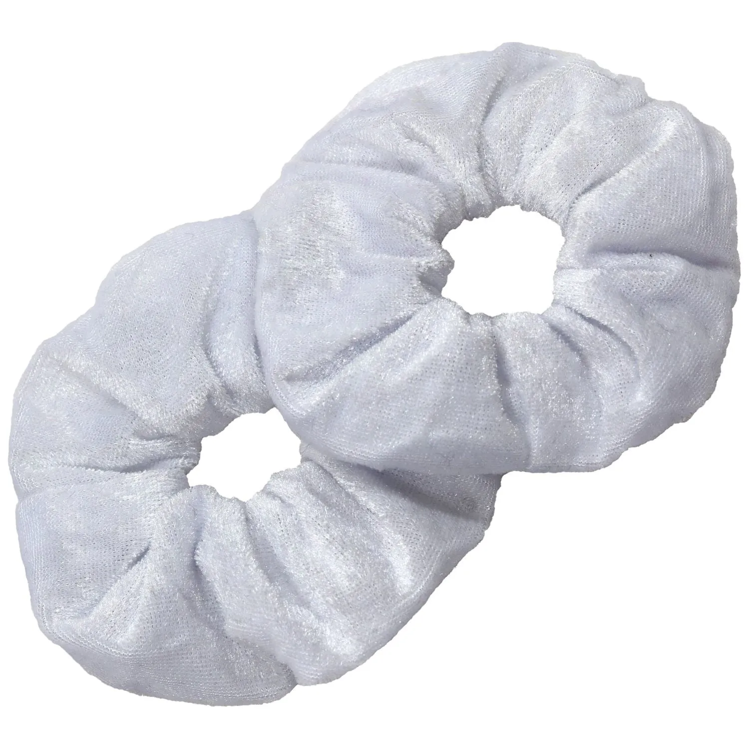 White Velvet Scrunchies - 2 Pack